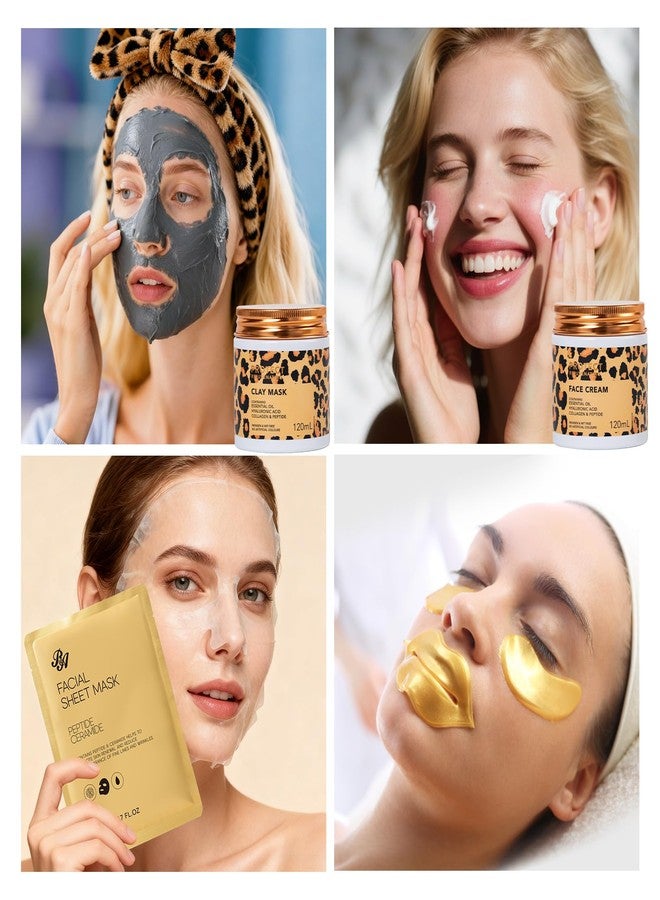 RA ROSA ACCA 32 Pcs Valentines Day Gifts for Women, Leopard Facial Skin Care Set, Spa & Self-Care Kit, Bath and Body Gifts, Lip Oil, Face Sheet Mask, Serum, Birthday, Christmas, Mothers Day - Image 3
